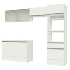 Combo Completo de Cocina 260 cm 7 Puertas 1 Cajón con Mueble para Horno y Microondas Blanco Topazio Madesa