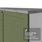 Cocina Compacta 180 cm 6 Puertas 3 Cajones Sin Mesada Blanco/Verde Vik Madesa 04