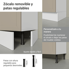 Combo completo de Cocina 270 cm Blanco/Crema Vik Madesa