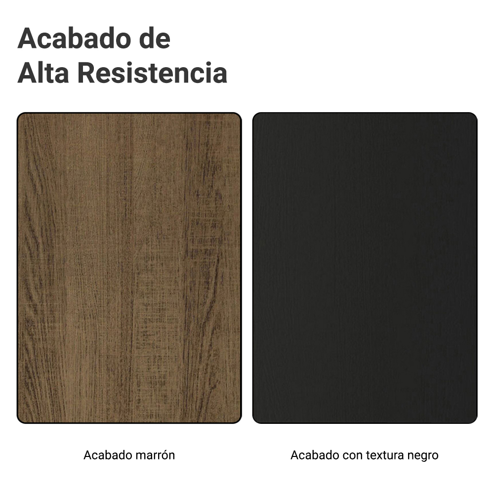 Vanitory 120cm 3 Puertas 3 Cajones Marrón/Negro Agata 01