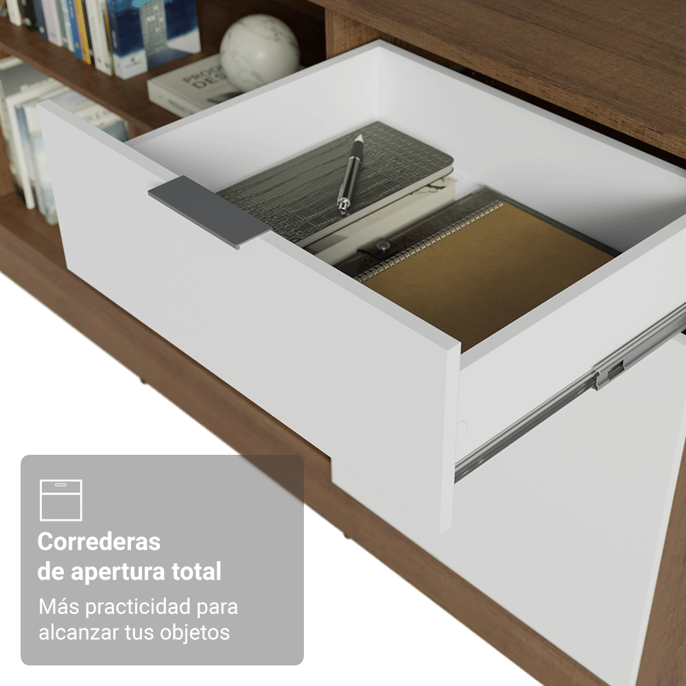 Tocador Esquinero para Maquillaje o Escritorio 300 cm Marrón/Blanco Madesa