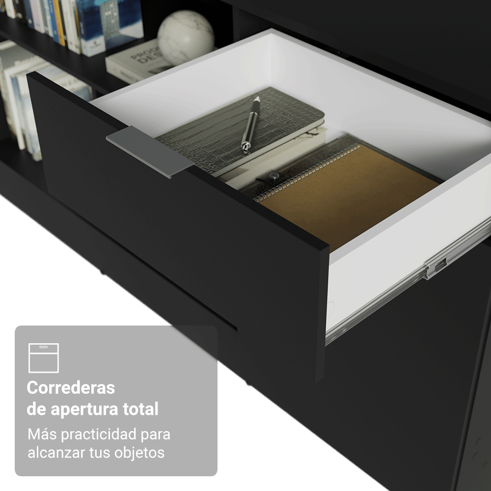 Tocador Esquinero para Maquillaje o Escritorio 300 cm Negro Madesa