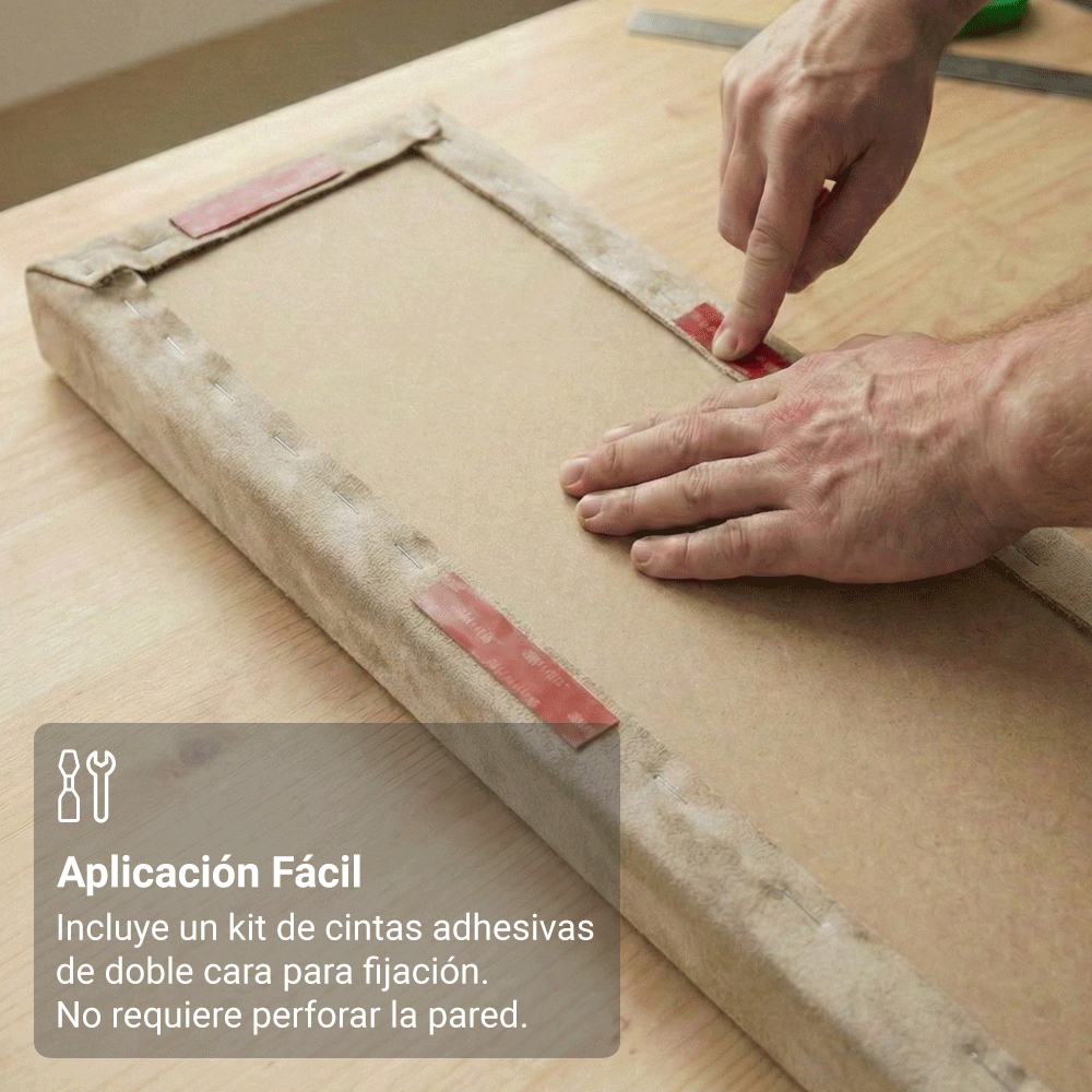 Respaldo de Cama Extensible Tapizado con 2 Mesas de Luz Marrón/Imperial Madesa