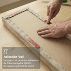 Respaldo de Cama Extensible Tapizado con 2 Mesas de Luz Marrón/Imperial Madesa