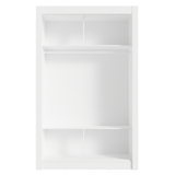 Kit Dormitorio Individual 2 Puertas Corredizas y Chifonier 6 Cajones Blanco Madesa
