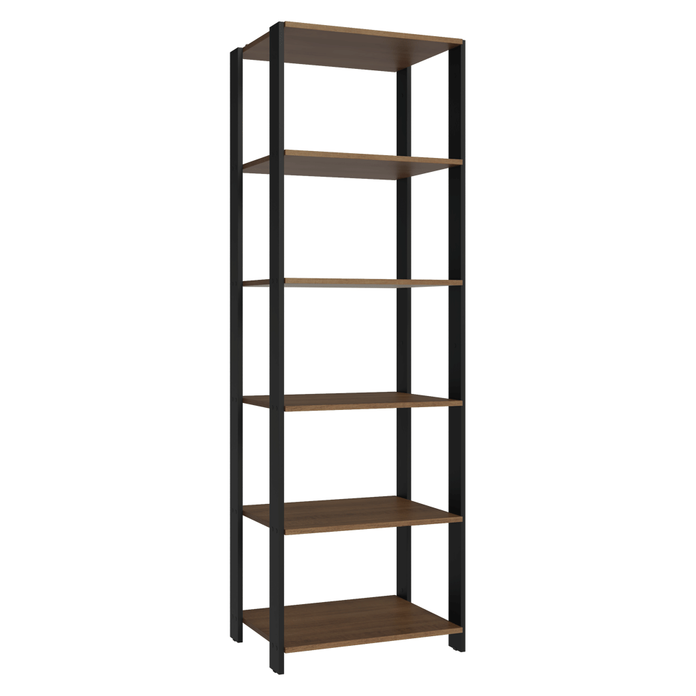 Mueble/Estante de Oficina Multiusos, 59 cm, 5 Estantes, Marrón/Negro