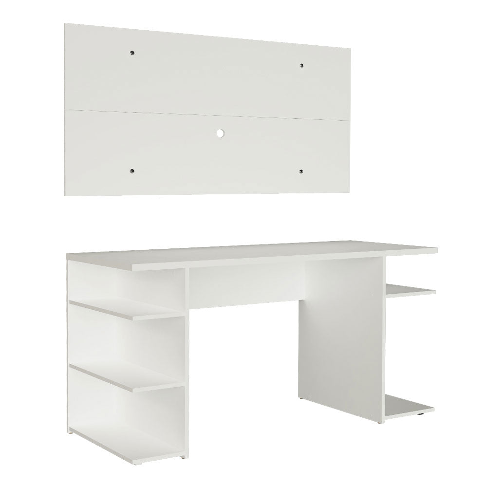 Escritorio Gamer Madesa 9409 e Panel para TV hasta 50 Pulgadas Blanco