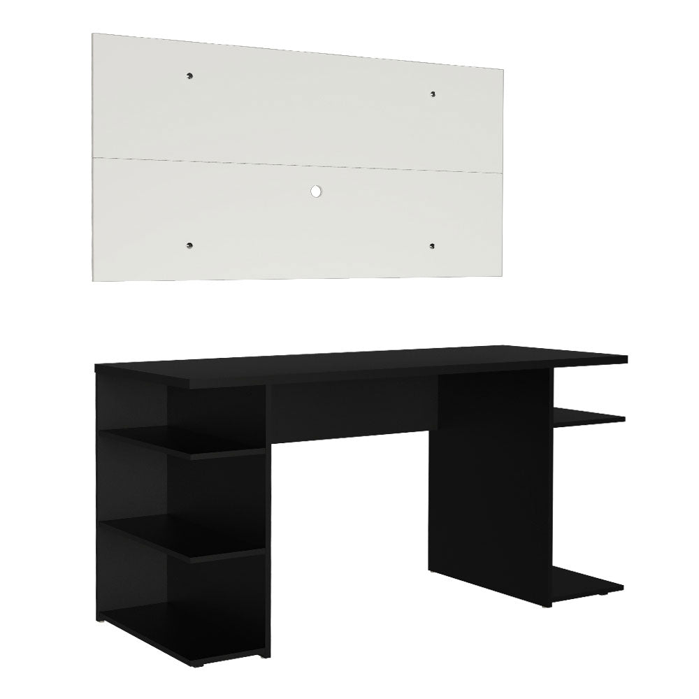 Escritorio Gamer Madesa 9409 e Panel para TV hasta 50 Pulgadas Negro/Blanco