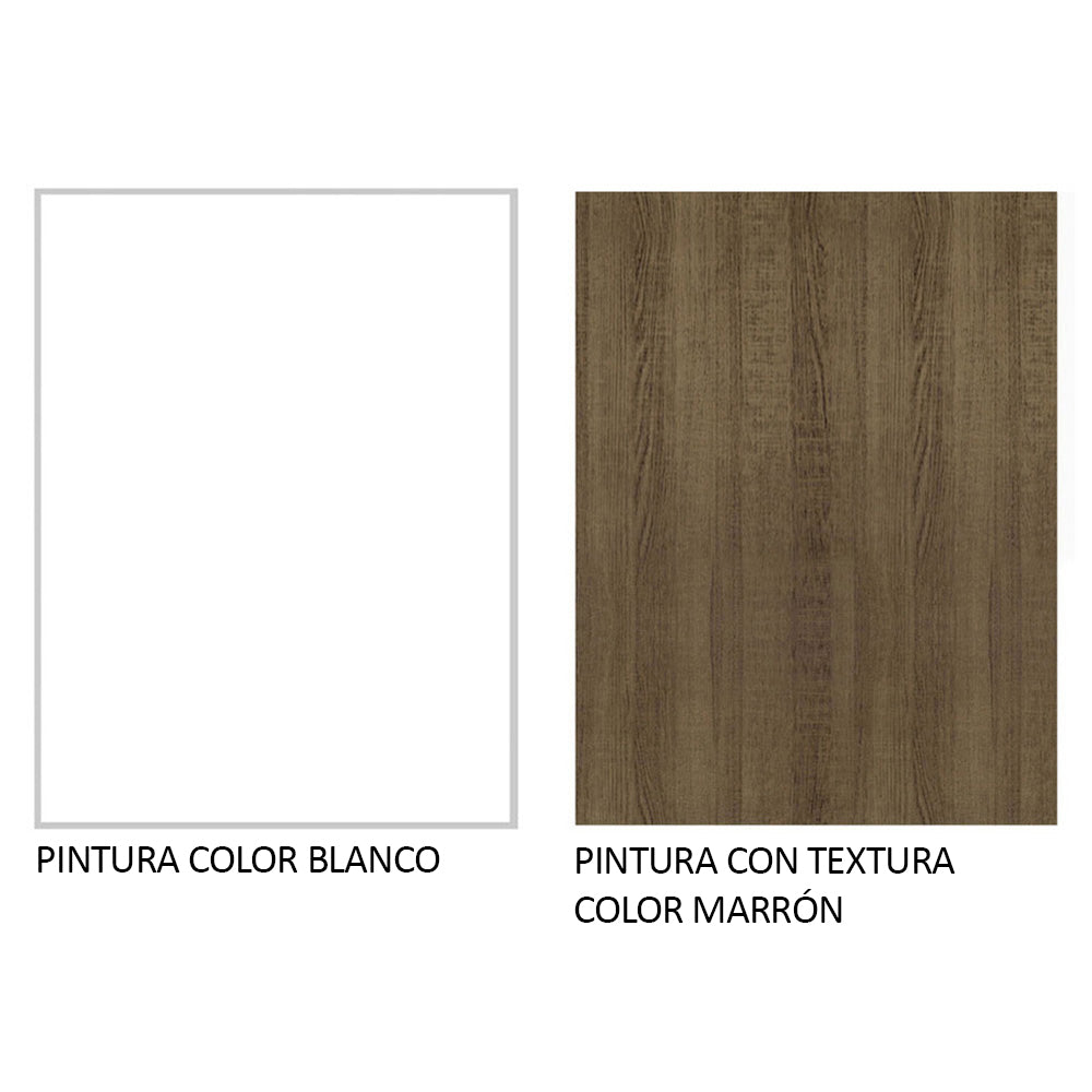 Escritorio Gamer Moderno Madesa + Panel para TV Hasta 65 Pulgadas Blanco/Marrón