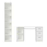 Escritorio de Oficina Madesa Alaska + Mueble Estante Librero Blanco