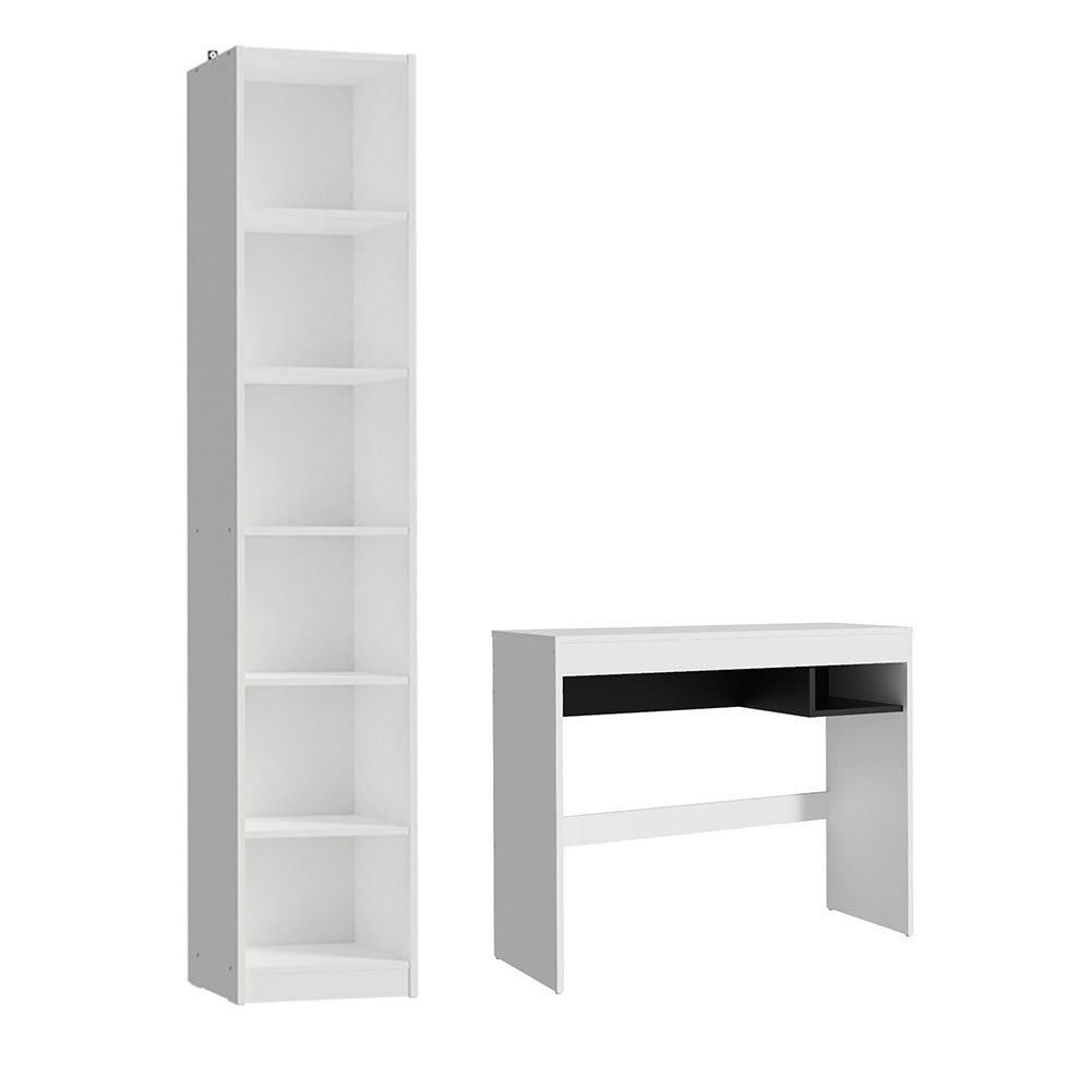 Escritorio Madesa Rubi y Librero Organizador 6906 Blanco