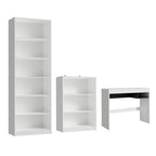 Kit Escritorio, Estante Multiuso y Estante Librero Blanco/Negro Rubi Madesa