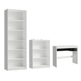 Escritorio Madesa Rubi + Estante 6908 + Estante 6907 Blanco/Negro
