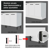 Kit con 2 Gabinetes Bajos y 2 Gabinetes superiores 200cm Blanco Agata