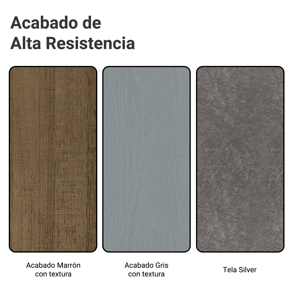 Juego de Comedor con Mesa de Tapa de Madera y 4 Sillas Marrón/Gris/Plata Karina Madesa