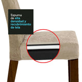 Juego de Comedor Madesa Ashley Sillas 4 Mesas Tapa de Madera - Marrón/Crema/Imperial