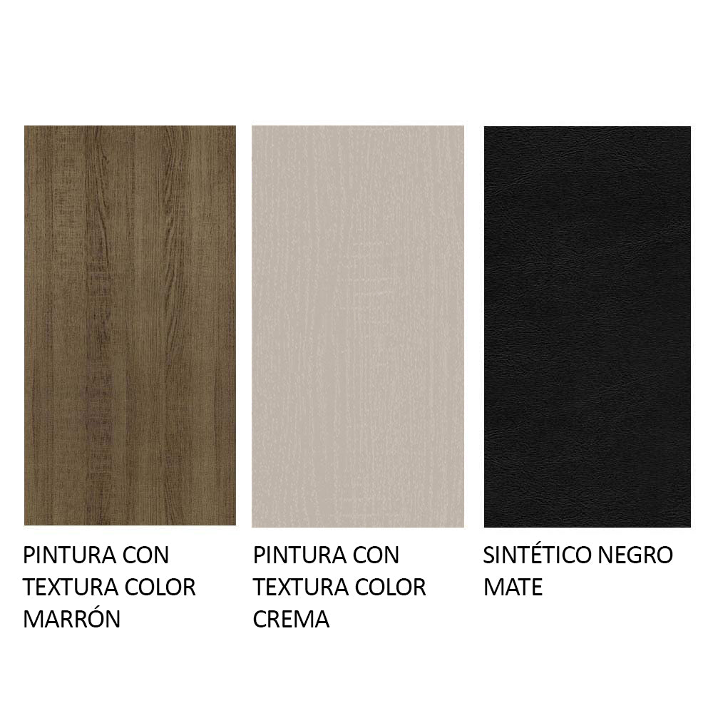 Juego de Comedor Mesa con Tapa de Vidrio 4 Sillas Marrón/Crema/Negro Perla Madesa