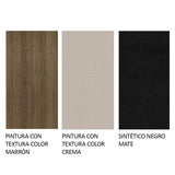Juego de Comedor Mesa con Tapa de Vidrio 4 Sillas Marrón/Crema/Negro Perla Madesa
