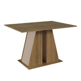 Juego de Comedor Mesa Tapa de Madera 4 Sillas Marrón/Crema/Negro Marilyn Madesa