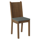 Juego de Comedor Mesada de Madera 4 Sillas Marilyn Marrón/Silver