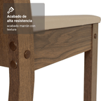 Juego de Comedor Amora Mesa Rectangular Tapa de Madera con 4 Sillas Marrón/Crema/Sintético Beige Madesa