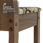 Juego de Comedor Hazelnut Mesa Rectangular Tapa de Vidrio con 4 Sillas Marrón/Crema/Tapizado Beige Marrón Madesa