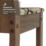 Juego de Comedor Mesa Tapa de Vidrio 4 Sillas Marrón/Crema/Tapizado Beige Marrón Madesa