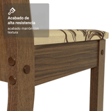 Juego de Comedor Mesa Tapa de Vidrio 4 Sillas Marrón/Crema/Lirio Beige Madesa
