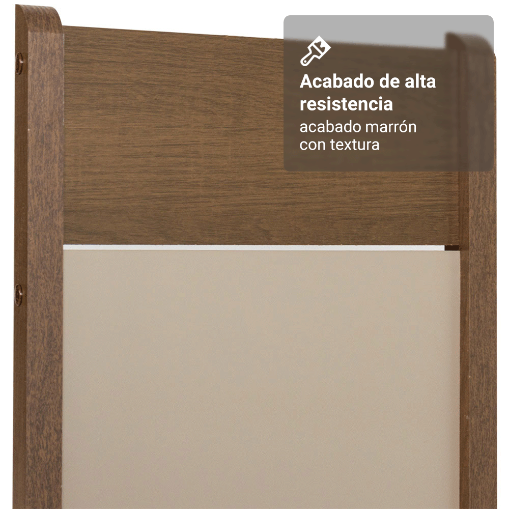 Juego de Comedor Mesa con Tapa de Madera 4 Sillas Marrón/Crema/Sintético Beige Madesa