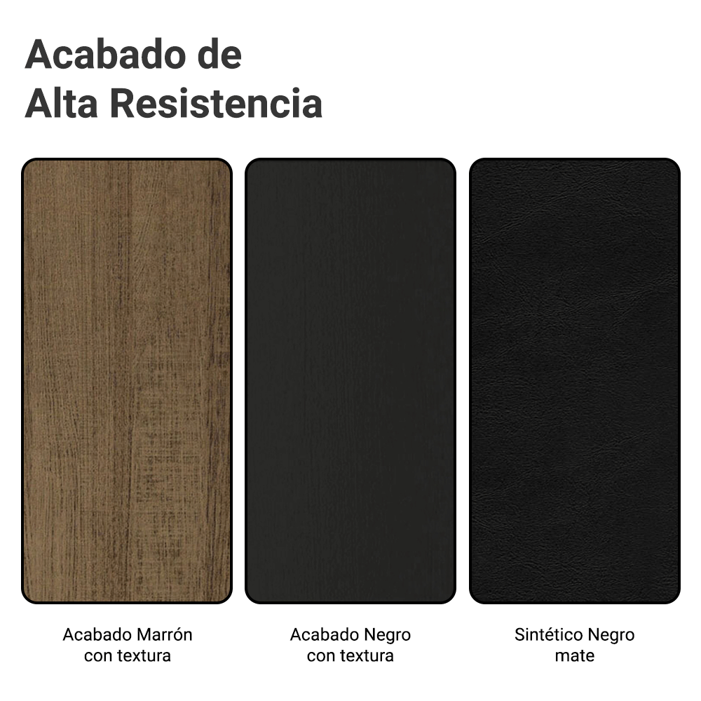 Juego de Comedor Mesa Tapa de Vidrio 6 Sillas Negro/Marrón Isla Madesa