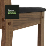 Juego de Comedor Mesa Tapa de Vidrio 6 Sillas Negro/Marrón Isla Madesa