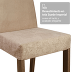 Juego de Comedor con Vidrio Sobrepuesto 6 Sillas Marrón/Negro/Imperial Alba Madesa