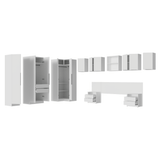 Dormitorio Completo Matrimonial de Esquina 580 cm Mesa de Luz Neo Blanco