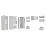Dormitorio Completo Matrimonial de Esquina 610 cm Mesa de Luz Neo Blanco