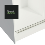 Placard Matrimonial con 3 Puertas Correderas y Espejo, Blanco Orión