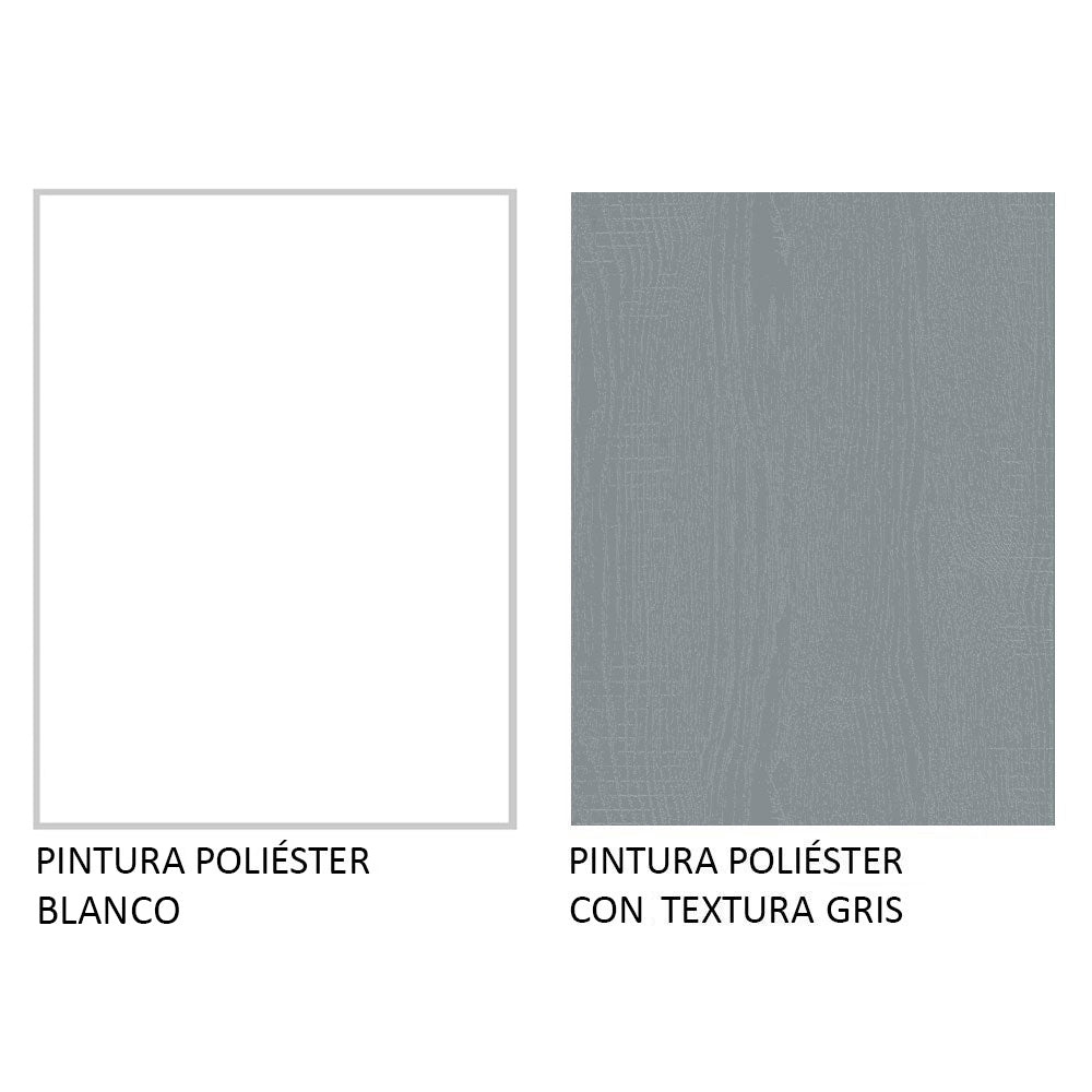 Kit con Bajo Mesada y Alacena Multiuso 120 cm Blanco/Gris Agata Madesa