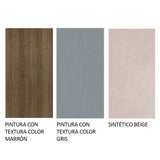 Juego de Comedor Mesa con Tapa de Vidrio y 4 Sillas Marrón/Beige Moscou Plus