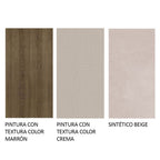 Juego de Comedor Moscú Plus Mesa Rectangular Tapa de Vidrio con 6 Sillas Marrón/Crema/Sintético Beige Madesa