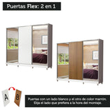 Placard Matrimonial 100% MDF Royale 3 Puertas Corredizas con Espejos con Patas Blanco