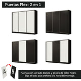 Placard Matrimonial 100% MDF Royale 3 Puertas Corredizas Negro/Negro/Blanco