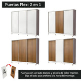 Placard Matrimonial 100% MDF Royale 3 Puertas Corredizas con Patas Blanco/Marrón/Blanco
