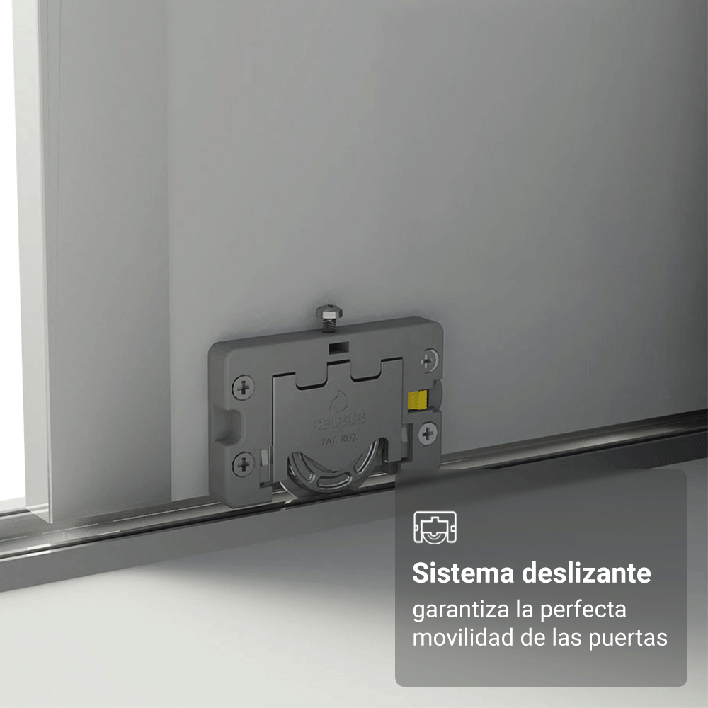 Placard Matrimonial Malta 231 cm 3 Puertas Corredizas 4 Cajones con Patas 100% MDF Blanco Madesa
