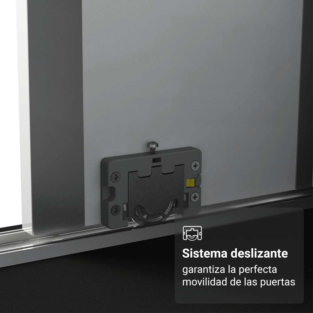 Placard Matrimonial Malta 231 cm 3 Puertas Corredizas 4 Cajones 100% MDF Negro Madesa