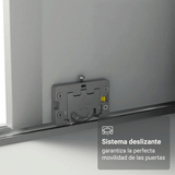 Placard Matrimonial Malta 231 cm 3 Puertas Corredizas 4 Cajones con Patas 100% MDF Blanco/Marrón Madesa