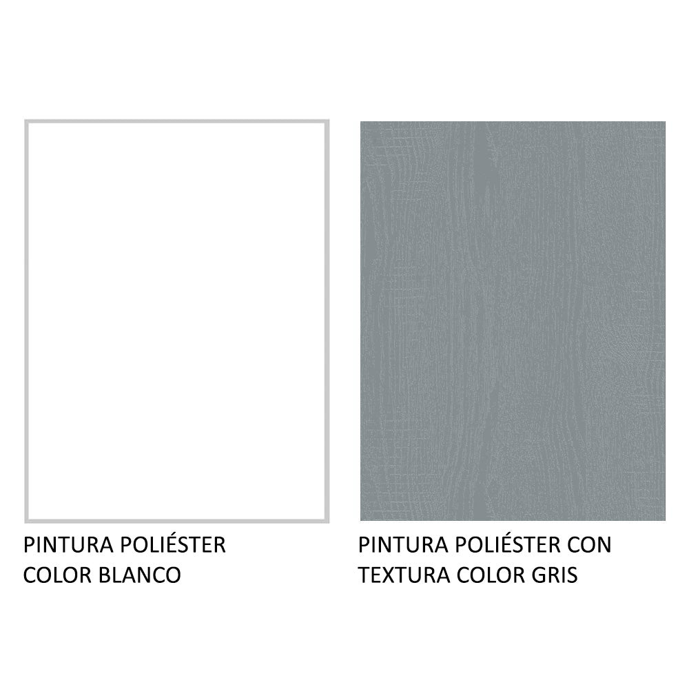 Placard Matrimonial 3 Puertas Corredizas Blanco/Gris Monaco