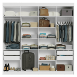 Placard Matrimonial 8 Puertas Batientes con Espejo Venus Blanco/Blanco/Marrón