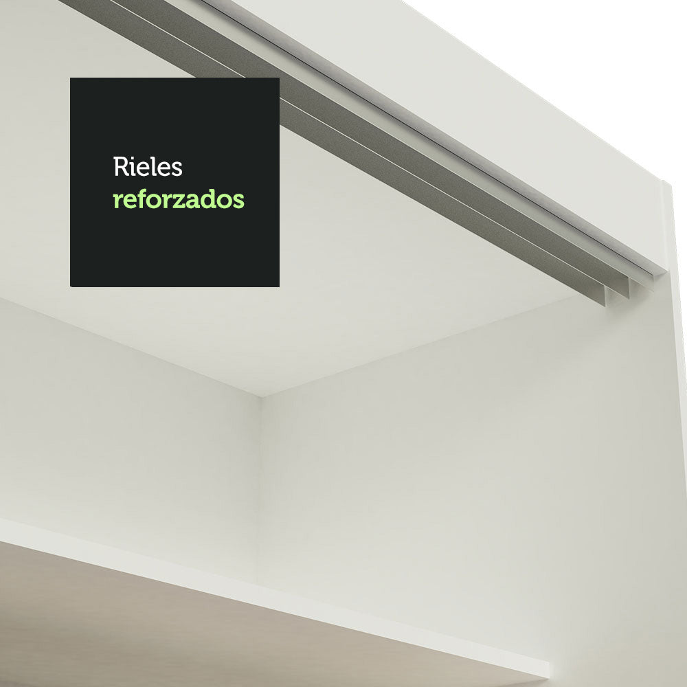 Placard Ropero Casal Madesa Istambul 3 Puertas Corredizas con Espejo 3 Cajones Blanco