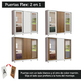 Placard Matrimonial 100% MDF 3 Puertas Corredizas con Espejos Blanco con Patas Eros