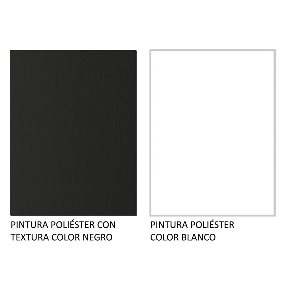 Placard Matrimonial 3 Puertas Corredizas con Espejo Negro/Blanco Nobre