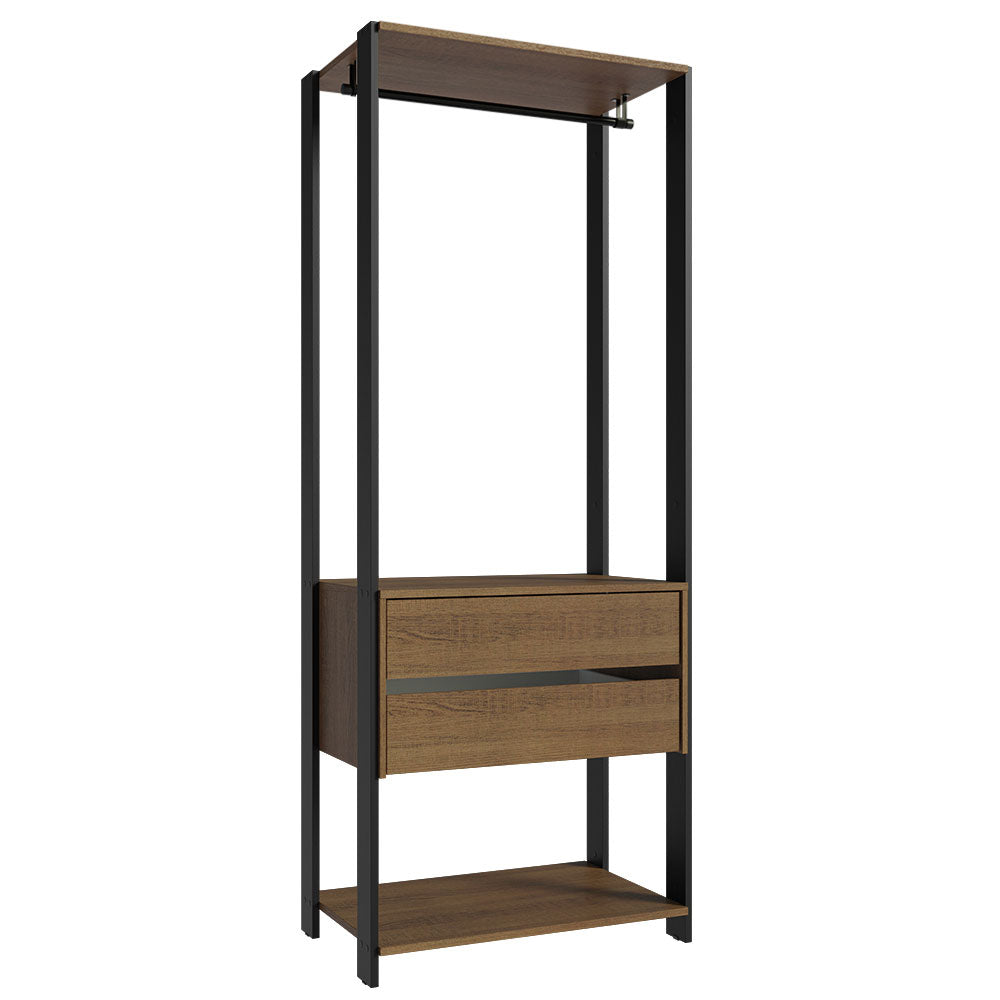 Placard Modular Valencia 2 Cajones 70cm Marrón/Negro